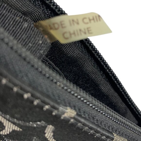 COACH Signature Logo Black/Gray Jacquard Card Wallet Top Zip NO STRAP or TAG - Picture 8 of 9